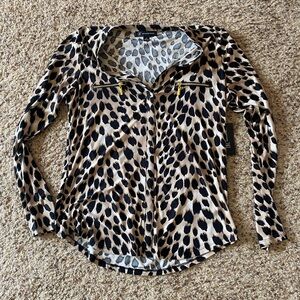 Leopard print INC top.